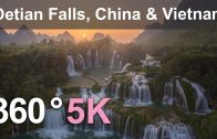 Detian Falls, China & Vietnam border. Aerial 360 video in 5K