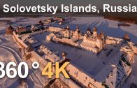 Solovetsky Islands, Russia. Aerial 360 video in 4K