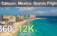 Cancun, Mexico. Blue water scenic flight. 12K 360 video