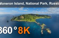 Moneron Island National Park. 8K 360 aerial  video