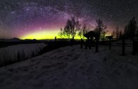 360 Milky Way and Aurora  timelapse filmed at Denali, Alaska
