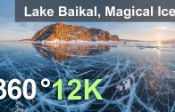 360 video, Lake Baikal, Magical Ice, Russia. 12K aerial video
