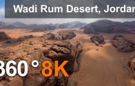 360 video, Wadi Rum Desert, The Valley of the Moon, Jordan. 8K aerial video